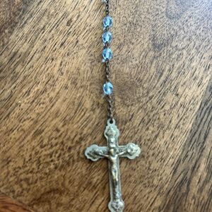 Vintage Blue Crystal Italian Rosary